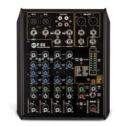 RCF F 6X Mikser dźwięku: 6 kanałów, 2 mikrofonowe, 2 stereo, z multiefektem.